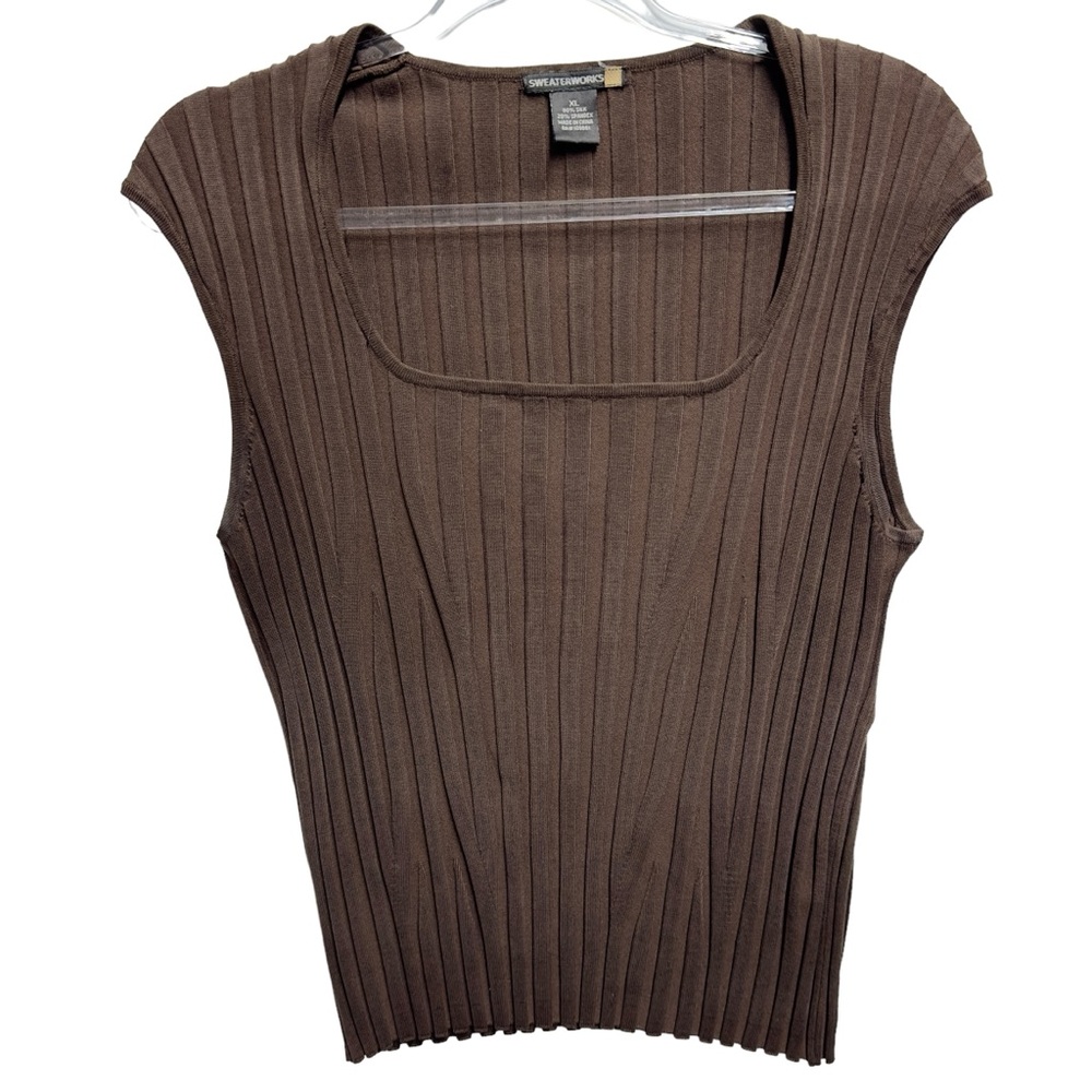 Pure Silk Stretchy Thick Ribbed Knit Top Sweater